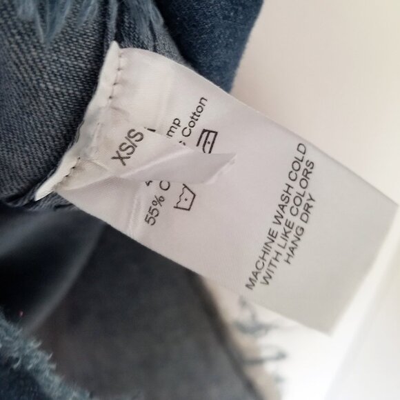 Ruti Chambray Denim Shirt Dress Hemp Organic Cotton Snap Button Frayed Hem Blue - Picture 8 of 16